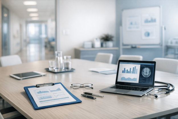 Réunion de pilotage RH à l’hôpital autour de la cartographie des compétences