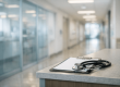 Couloir d’hôpital moderne illustrant un programme de mentorat et d’intégration des soignants